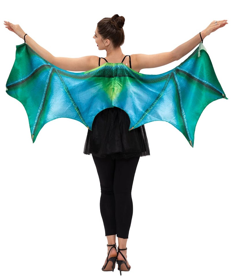 Seasons Halloween Women Dragon Cape Wings,Green or Purple (One Size Fits Most) (Green) - Image 2